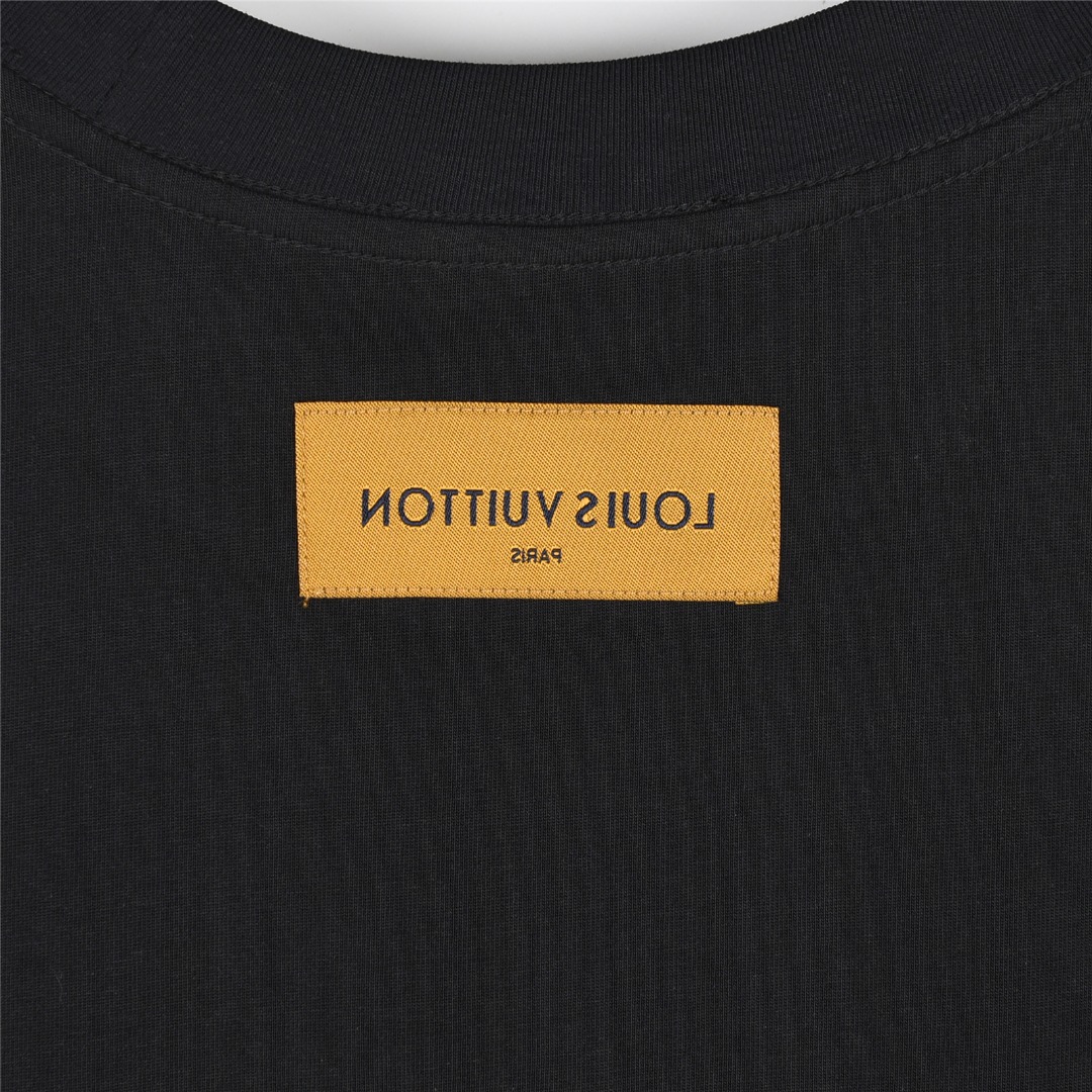 Louis Vuitton/路易威登 25ss 领口拼接logo压胶短袖T恤
