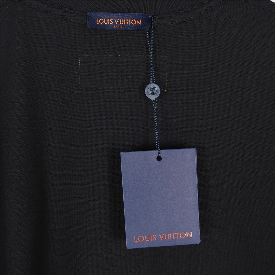 Louis Vuitton/路易威登 25ss 领口拼接logo压胶短袖T恤