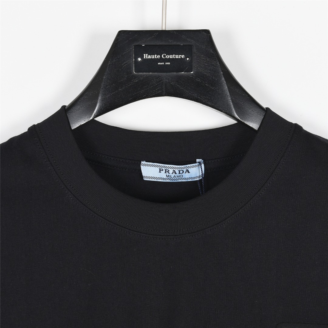 Prada/普拉达 25ss 胸口小标logo贴布刺绣短袖T恤
