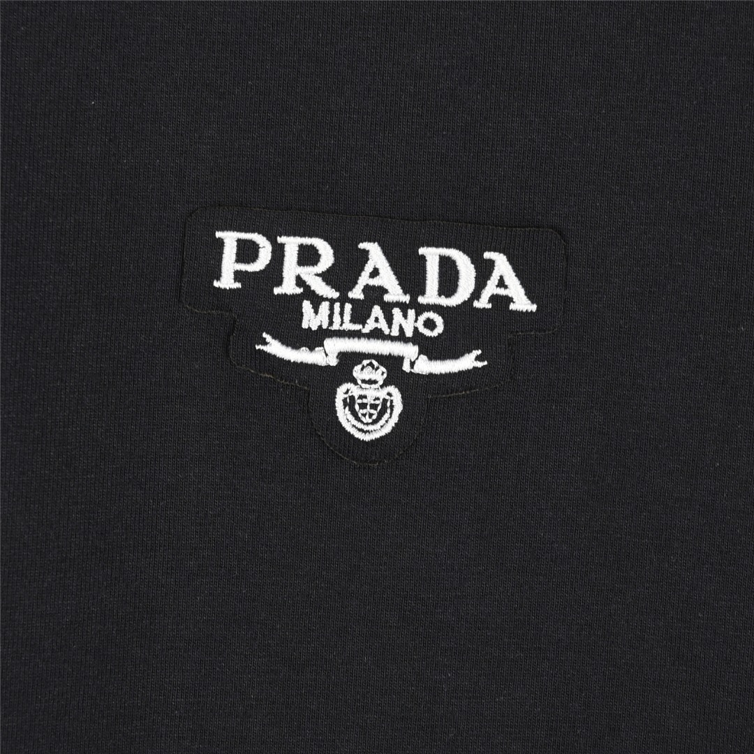 Prada/普拉达 25ss 胸口小标logo贴布刺绣短袖T恤