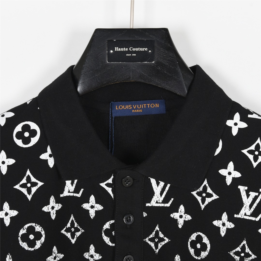 LouisVuitton/路易威登 上幅渐变老花印花短袖Polo衫