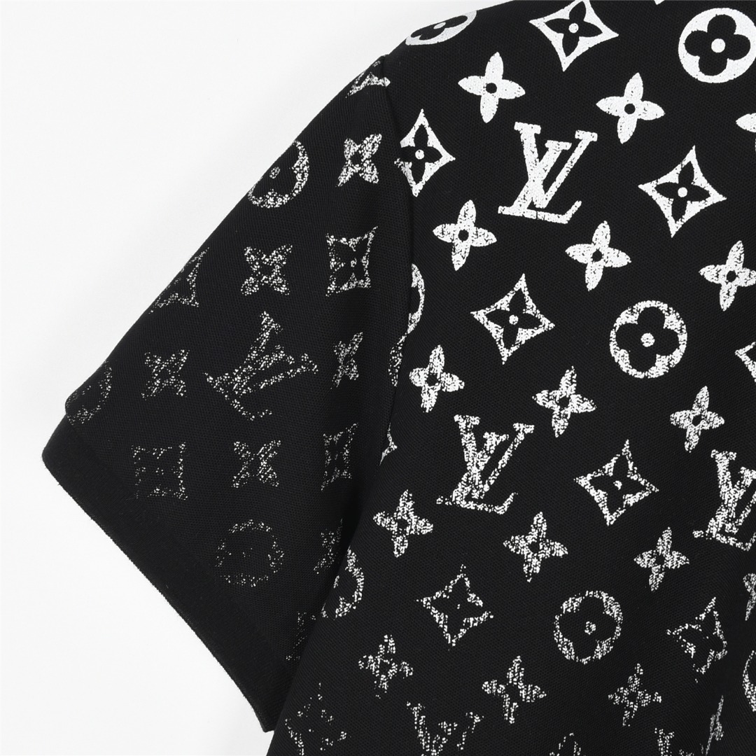 LouisVuitton/路易威登 上幅渐变老花印花短袖Polo衫