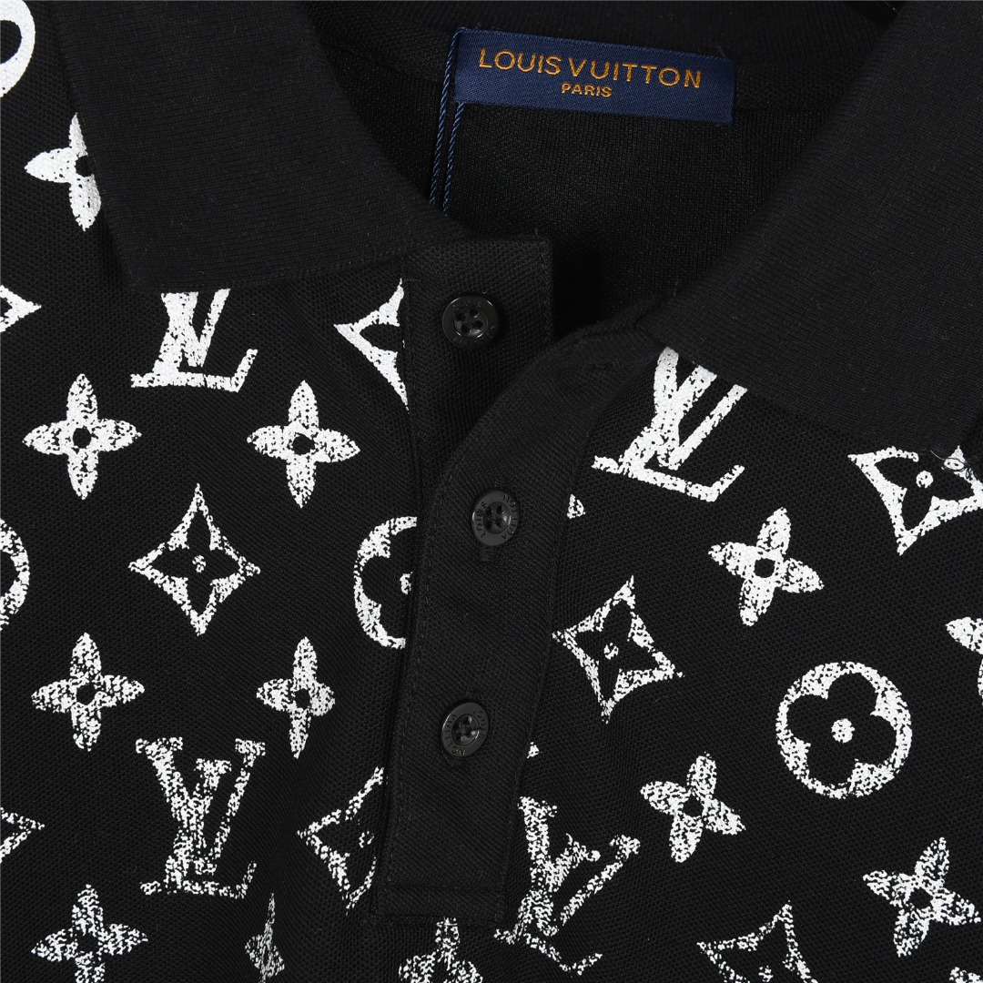 LouisVuitton/路易威登 上幅渐变老花印花短袖Polo衫
