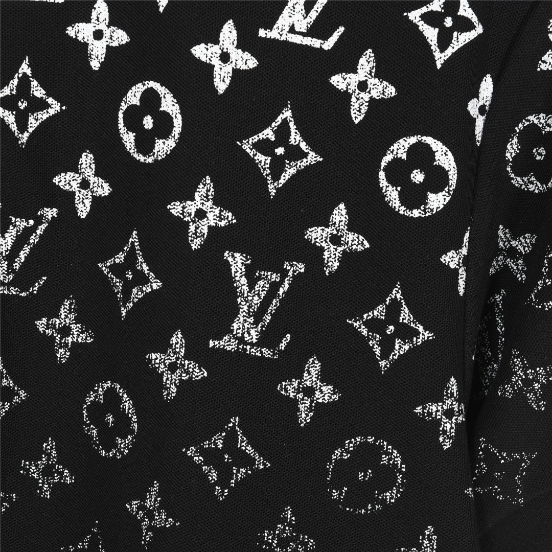 LouisVuitton/路易威登 上幅渐变老花印花短袖Polo衫