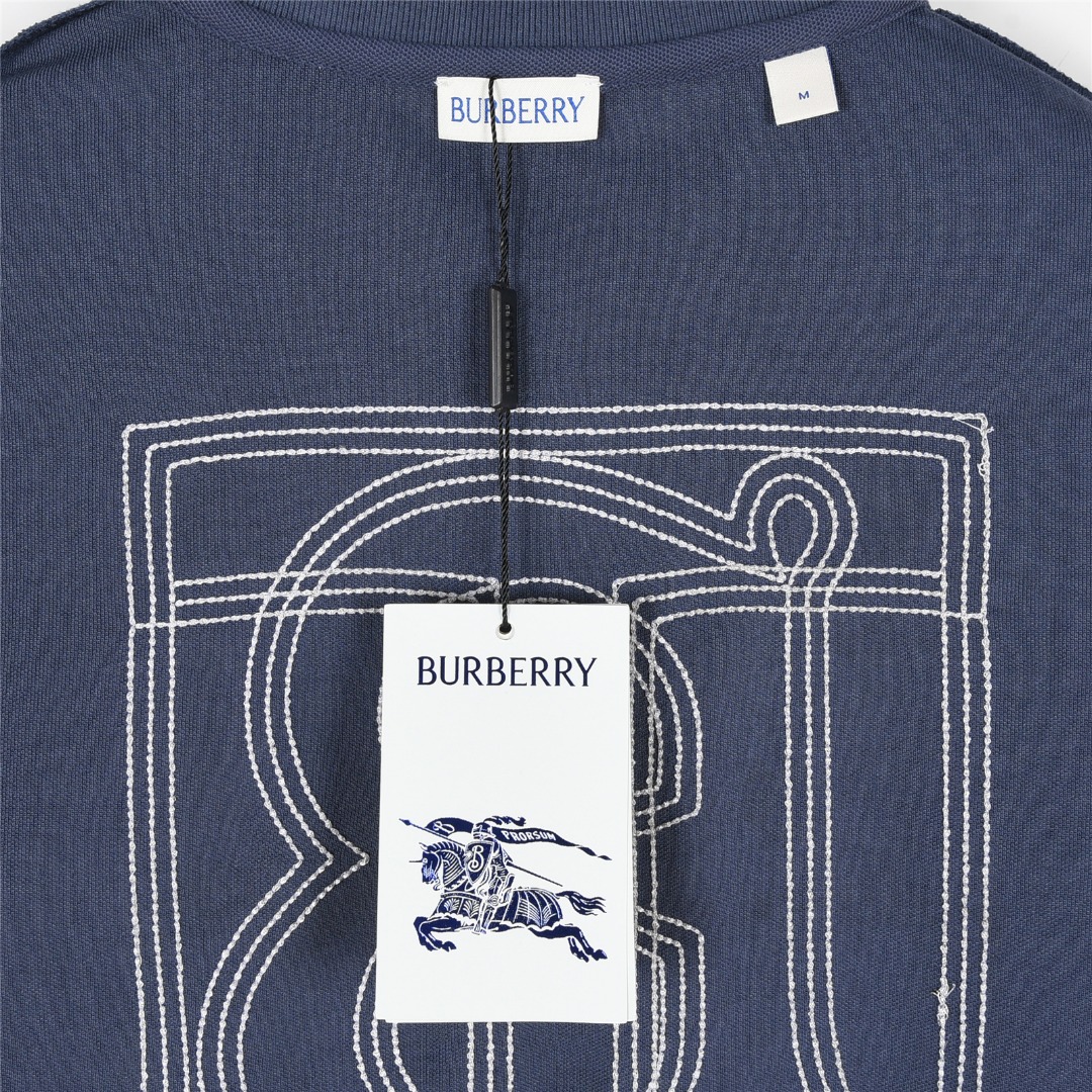 Burberry/巴宝莉 后背TB大字母刺绣短袖Polo衫