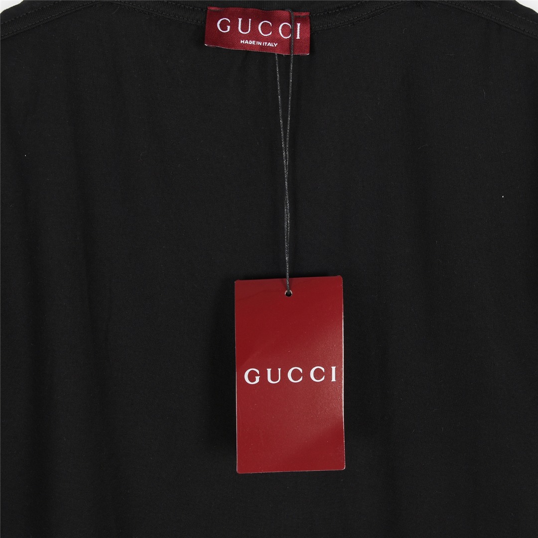 Gucci/古驰 25ss 旗帜带logo撞色字母短袖T恤