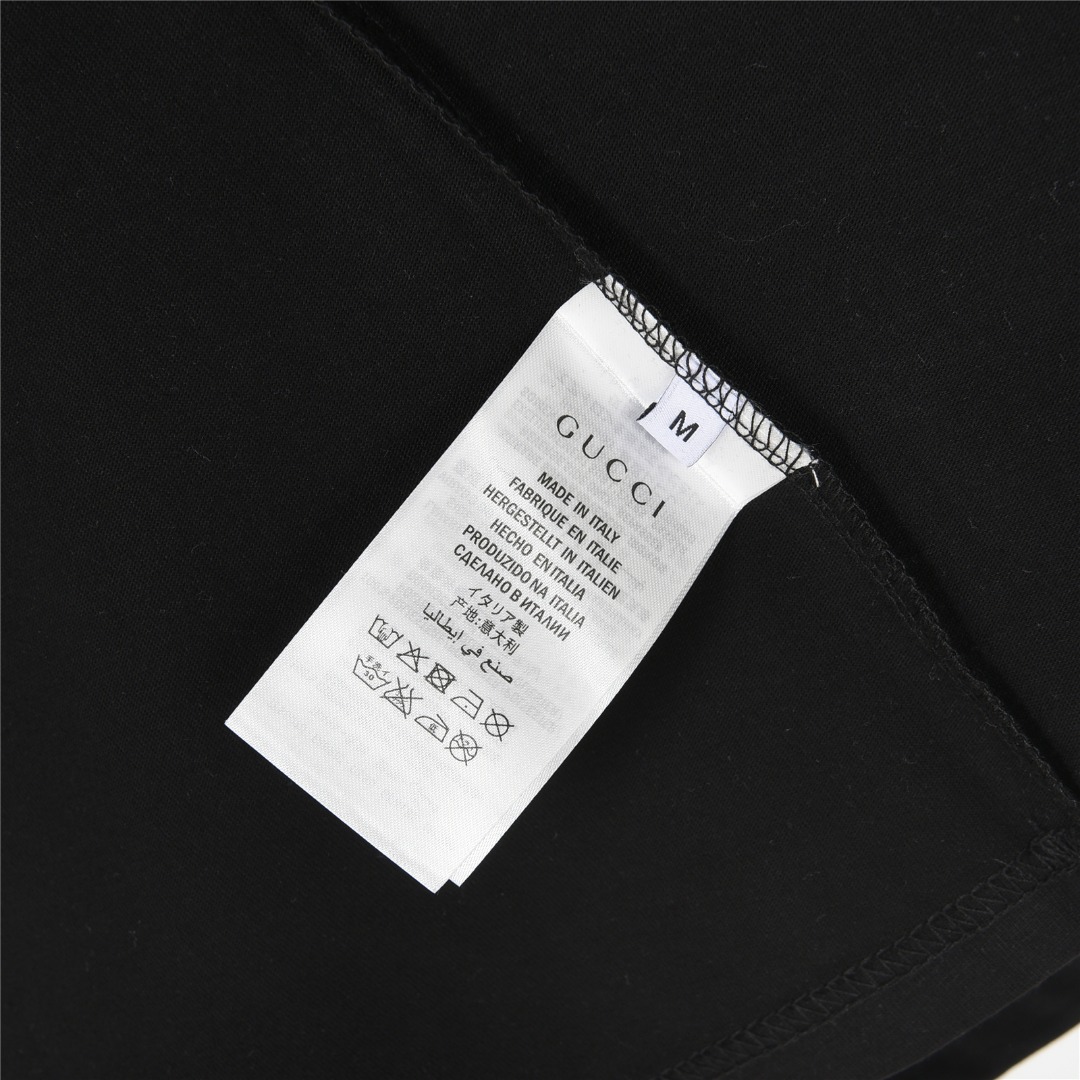 Gucci/古驰 25ss 旗帜带logo撞色字母短袖T恤