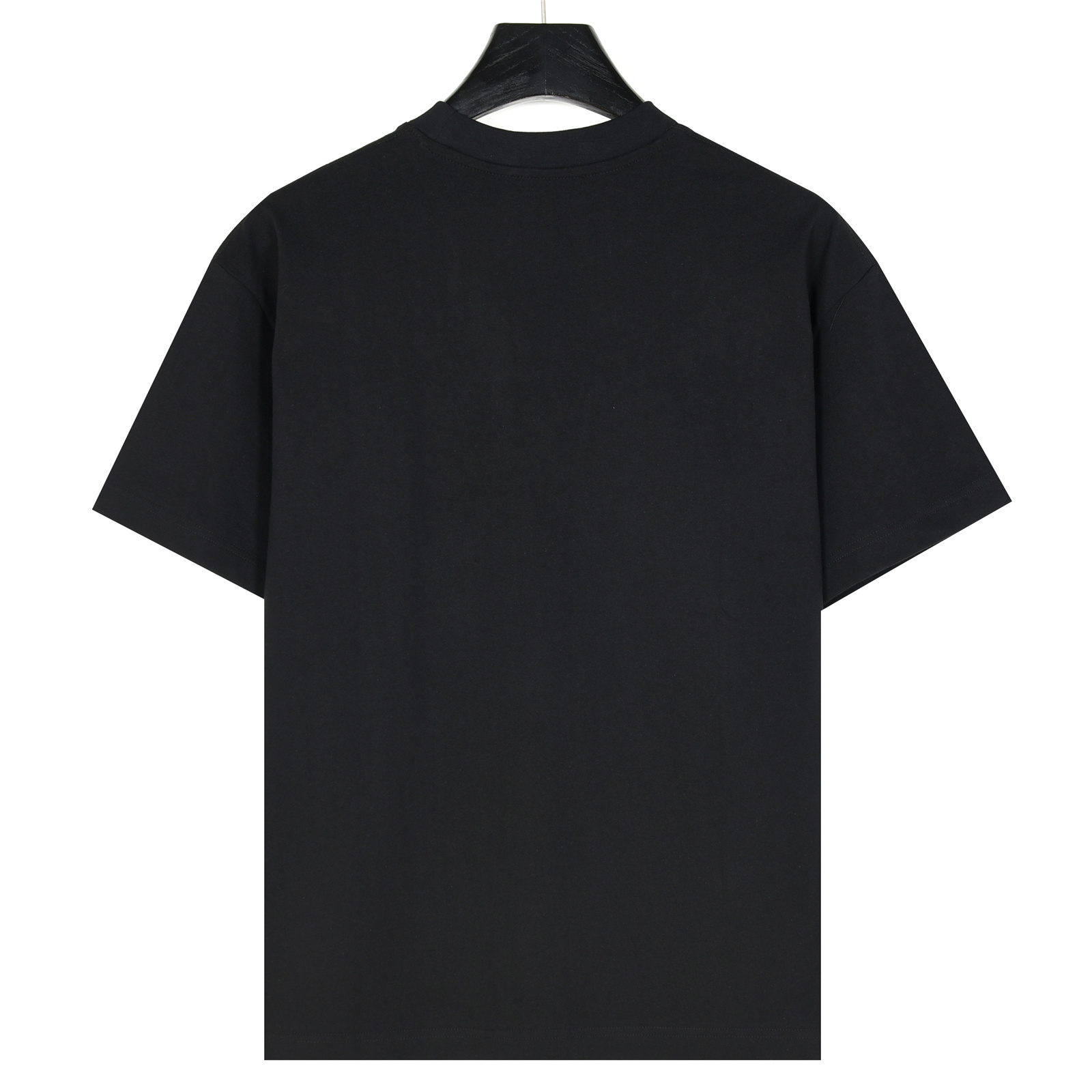 Prada/普拉达 25ss 胸前镶嵌金属三角标及logo压花短袖T恤 黑色 白色