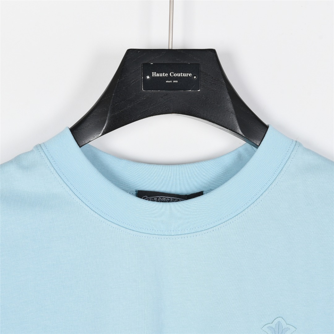 Chrome Hearts/克罗心 25ss 重工后背重叠十字架贴布刺绣短袖T恤 黑色 天蓝 红色