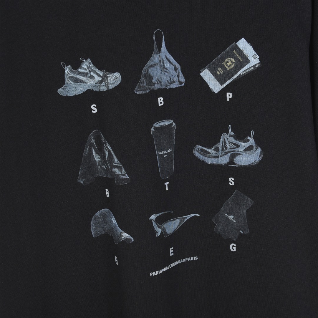 Balenciaga/巴黎世家 25ss 经典单品图案印花短袖T恤