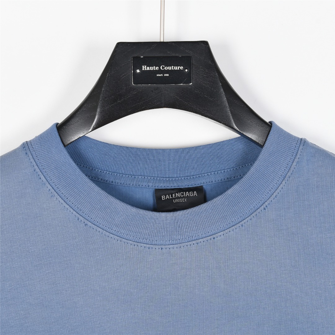 Balenciaga/巴黎世家 扎染炒雪花后背字母手绘短袖T恤