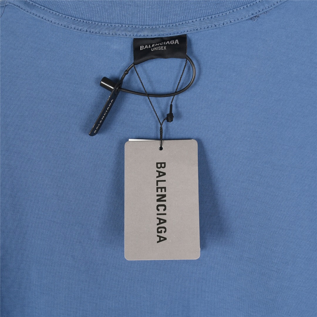 Balenciaga/巴黎世家 扎染炒雪花后背字母手绘短袖T恤