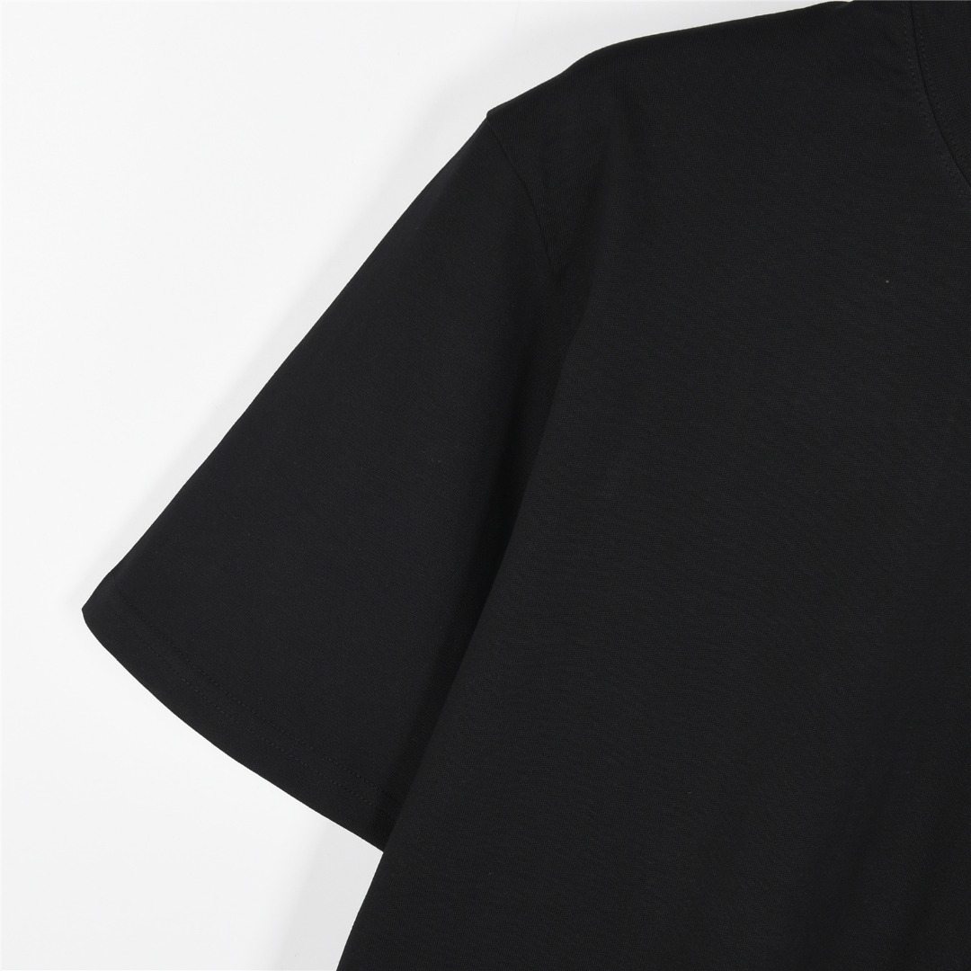 Loewe/罗意威 25ss 徽标撞色字母刺绣短袖T恤 黑色 白色