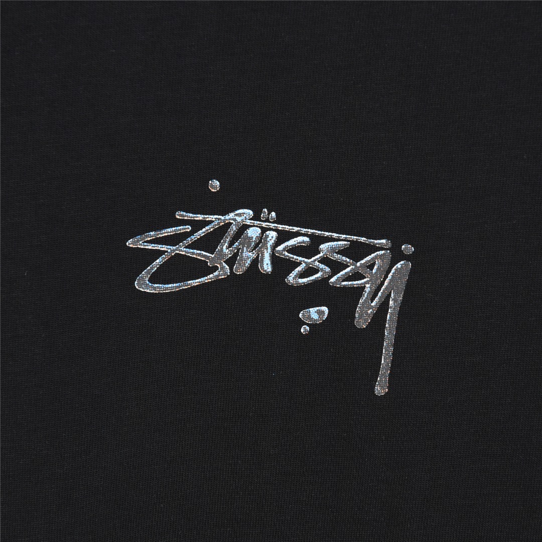Stussy/斯图西 25ss 水银效果签名logo印花短袖T恤