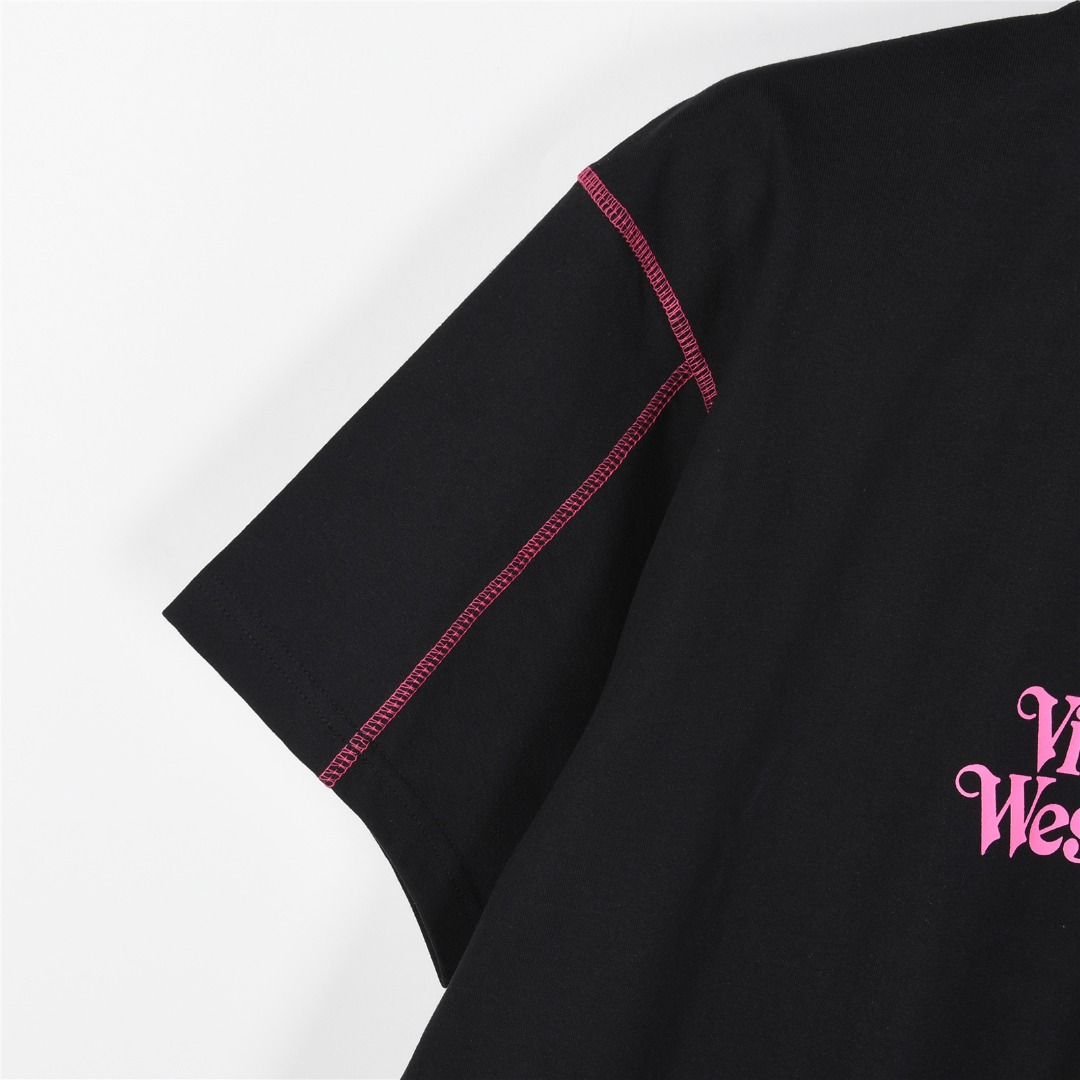 Vivienne Westwood/西太后 25ss logo图案印花明线短袖T恤 黑色 白色 天蓝色 红色