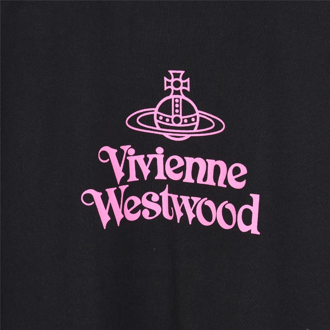 Vivienne Westwood/西太后 25ss logo图案印花明线短袖T恤 黑色 白色 天蓝色 红色