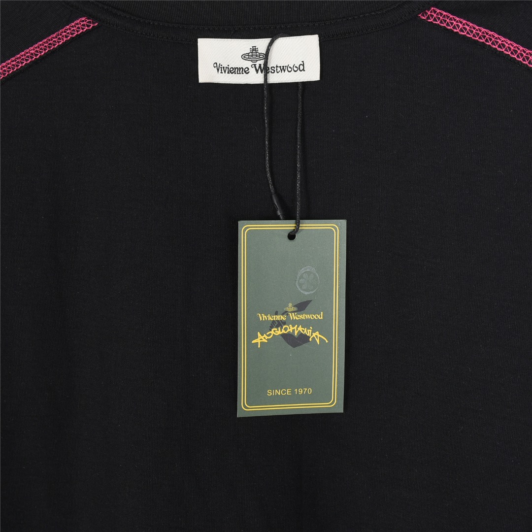 Vivienne Westwood/西太后 25ss logo图案印花明线短袖T恤 黑色 白色 天蓝色 红色
