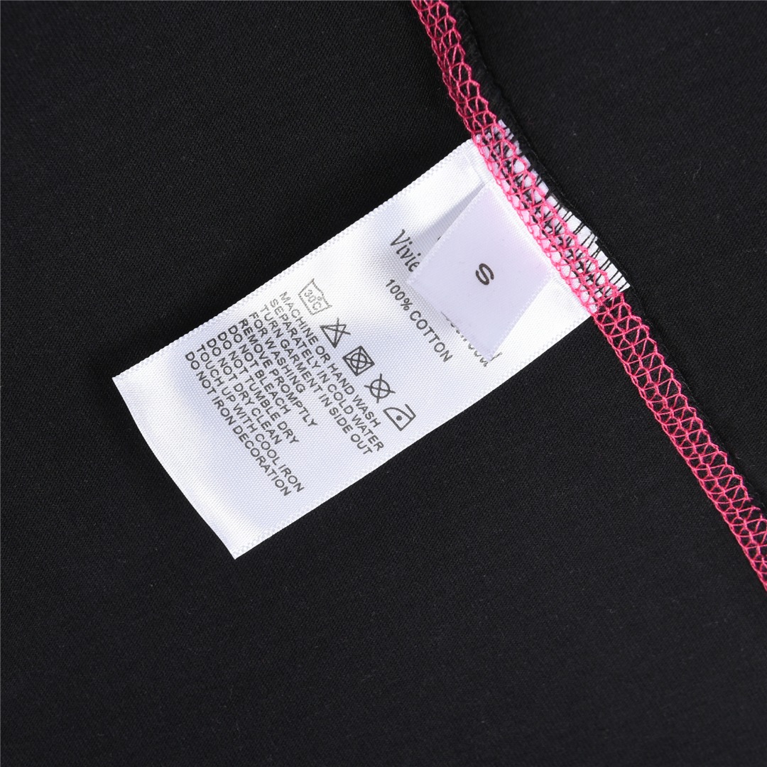 Vivienne Westwood/西太后 25ss logo图案印花明线短袖T恤 黑色 白色 天蓝色 红色