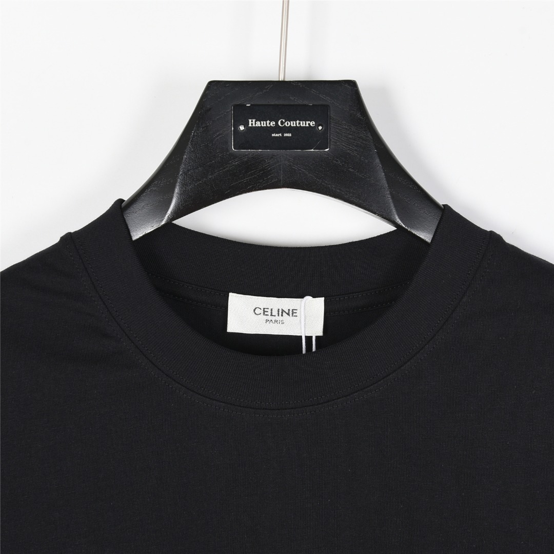 Celine/赛琳 25SS 植绒刺绣凯旋门logo短袖T恤