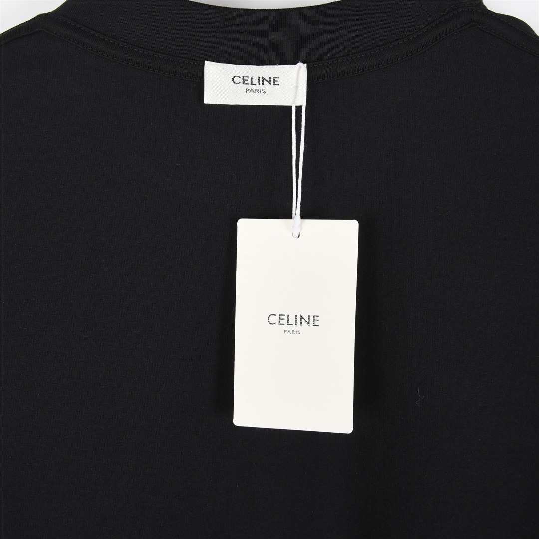 Celine/赛琳 25SS 植绒刺绣凯旋门logo短袖T恤