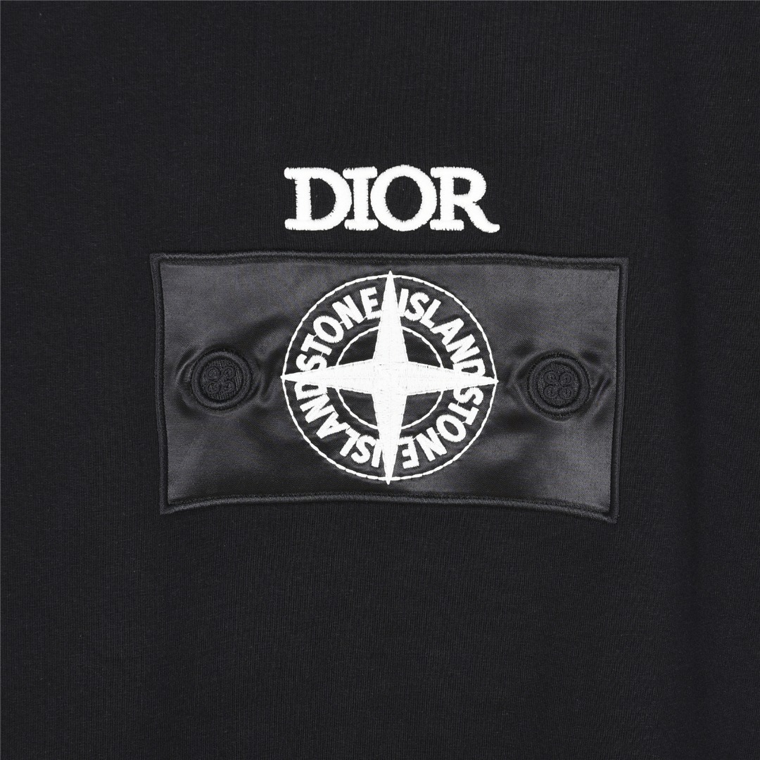 Dior X Stone Island 联名款 25ss 罗盘贴布刺绣短袖T恤