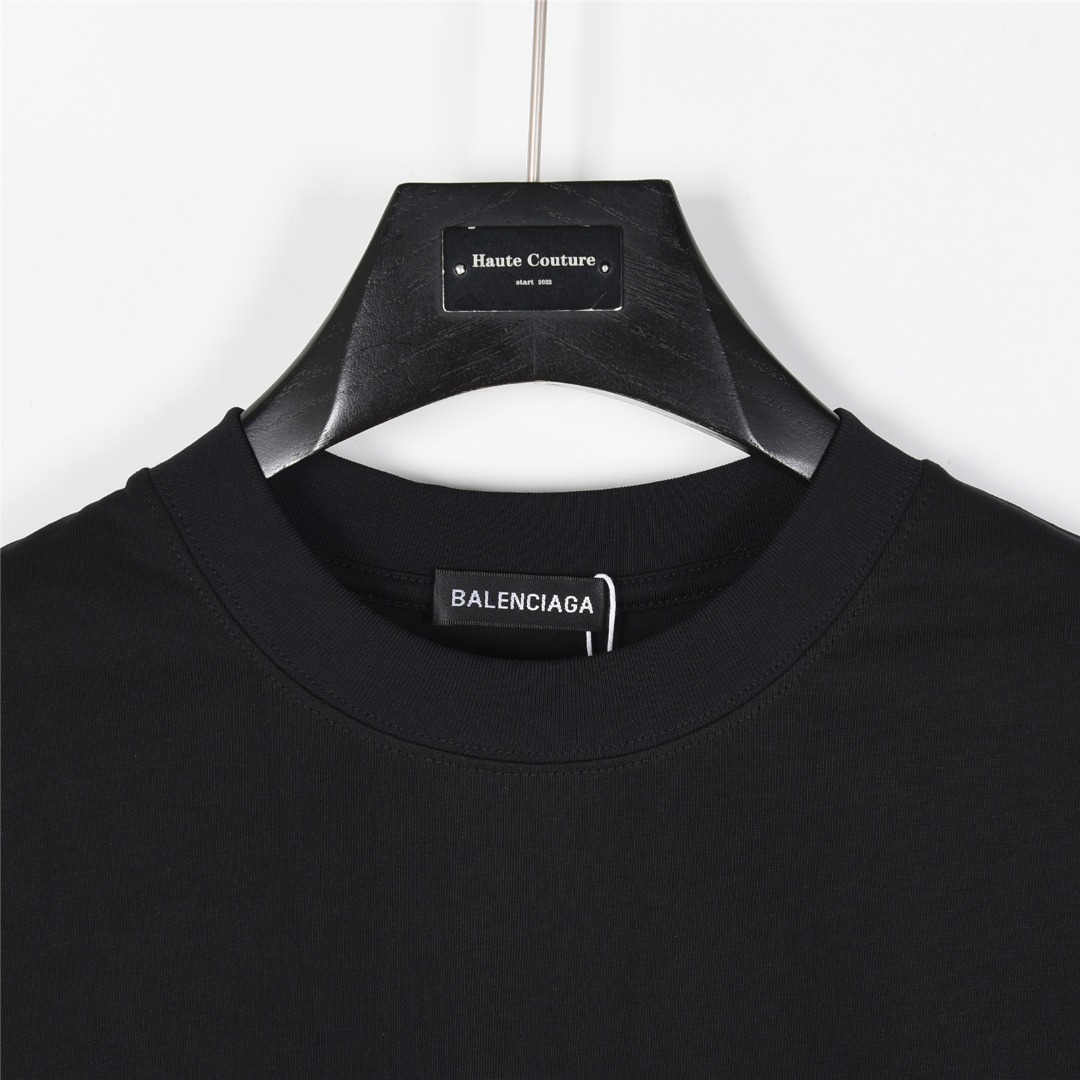Balenciaga/巴黎世家 锁扣logo人影数码印花短袖T恤