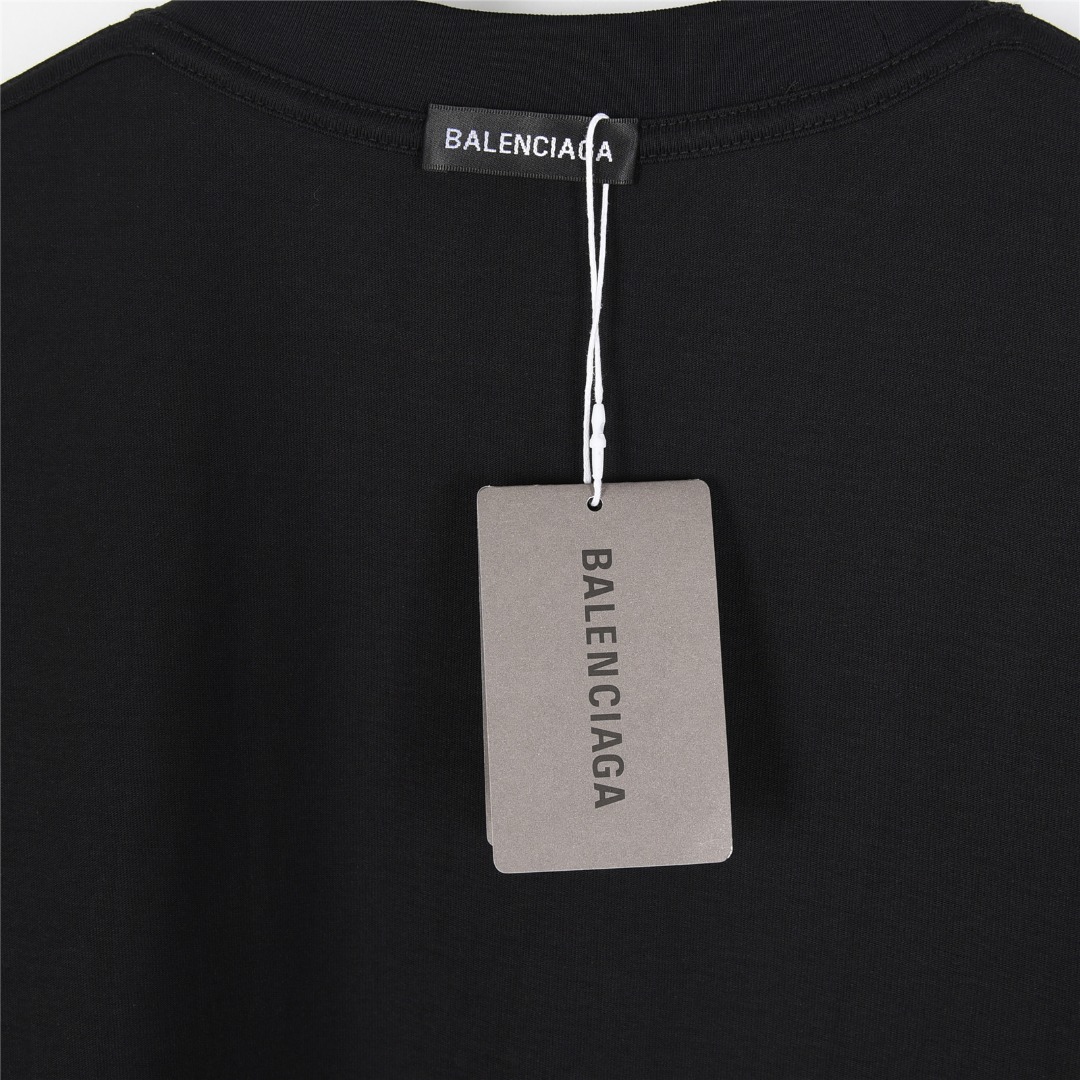 Balenciaga/巴黎世家 锁扣logo人影数码印花短袖T恤