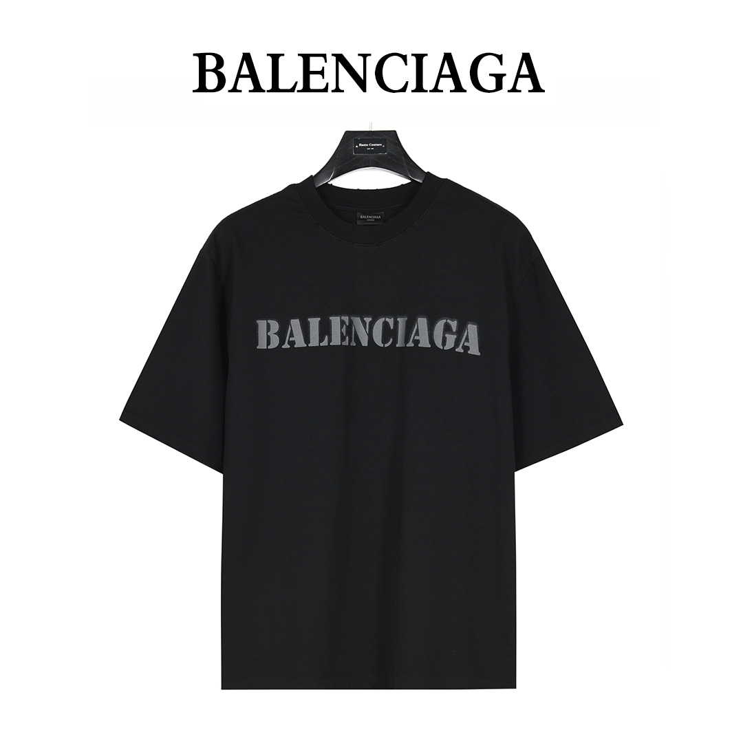 Balenciaga/巴黎世家 前后模糊喷墨字母短袖T恤
