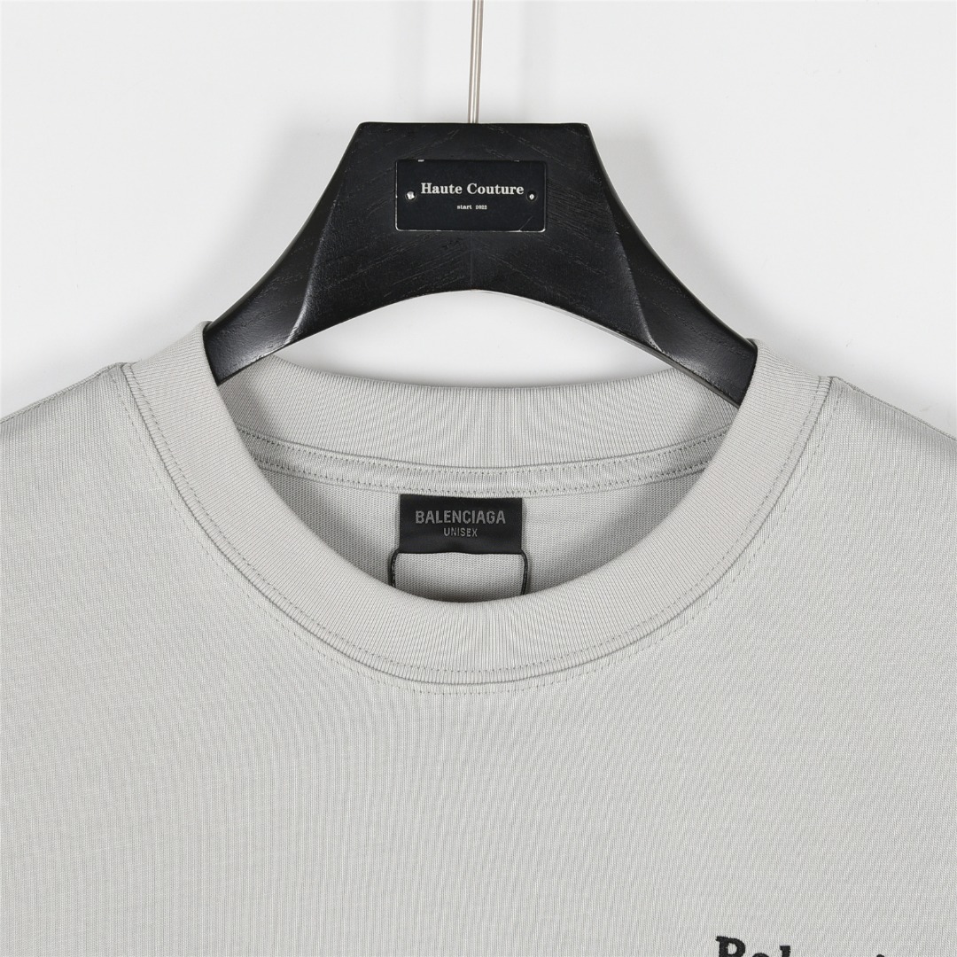 Balenciaga/巴黎世家 可乐海浪刺绣短袖T恤