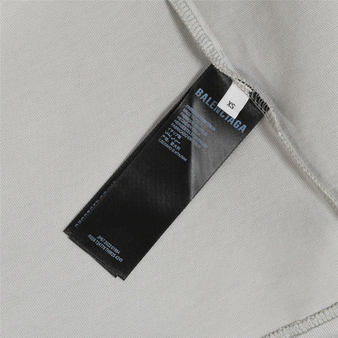Balenciaga/巴黎世家 可乐海浪刺绣短袖T恤