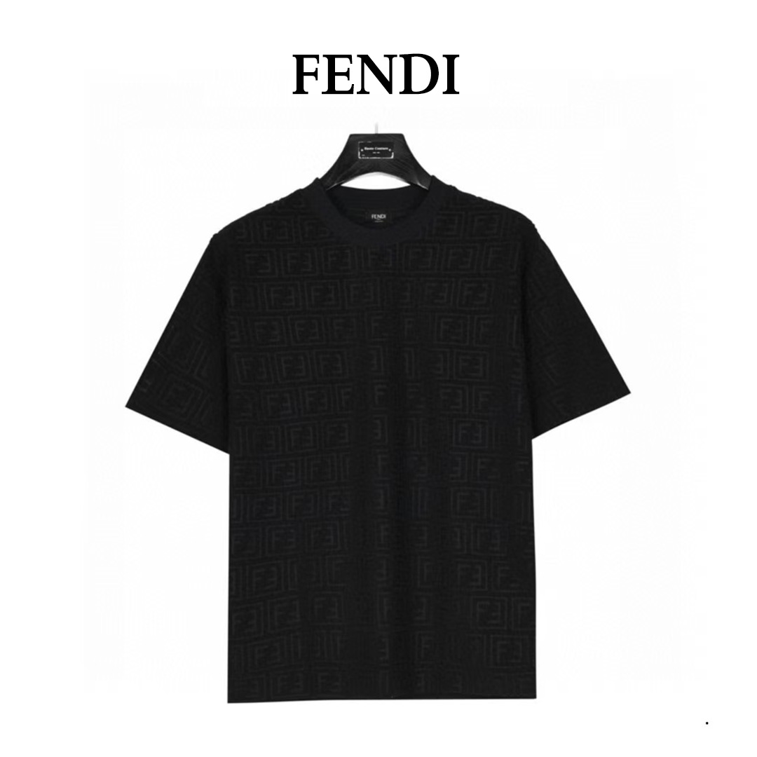 Fendi/芬迪 25ss 满印双F凹凸提花套装短袖T恤