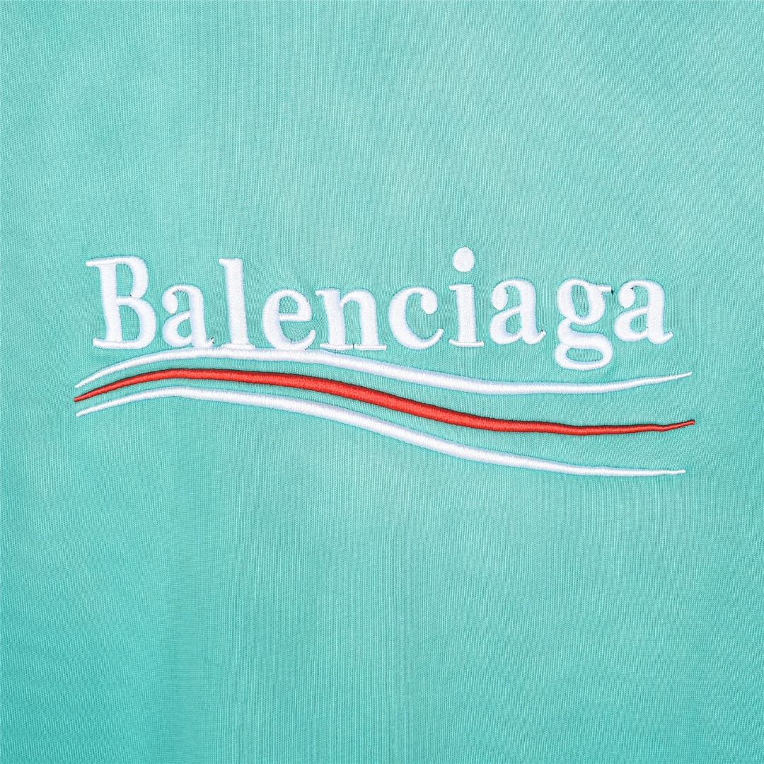 Balenciaga/巴黎世家 25ss 水洗可乐刺绣炒色破洞短袖T恤