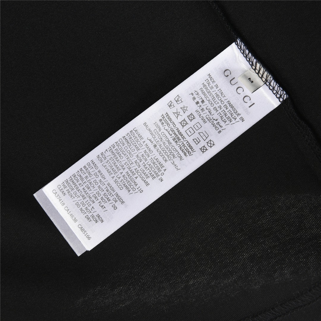 Gucci/古驰 幻彩重影logo印花短袖T恤黑色 白色