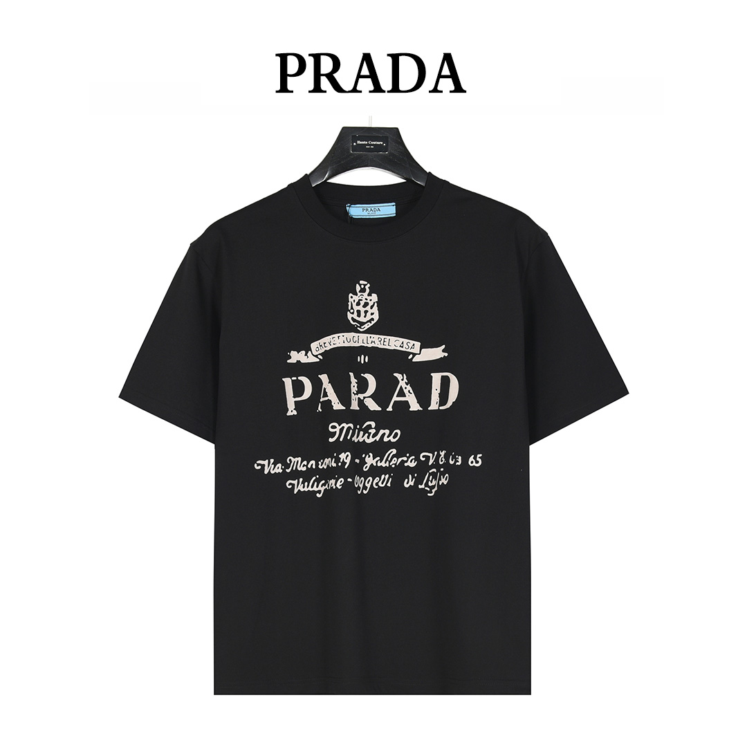 Prada/普拉达 25ss 大logo签名字母印花短袖T恤