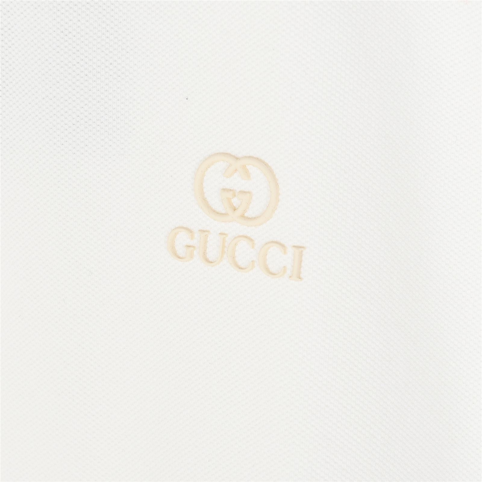 Gucci/古驰 25ss 双G字母小标压胶短袖Polo衫 白色 黑色 杏色