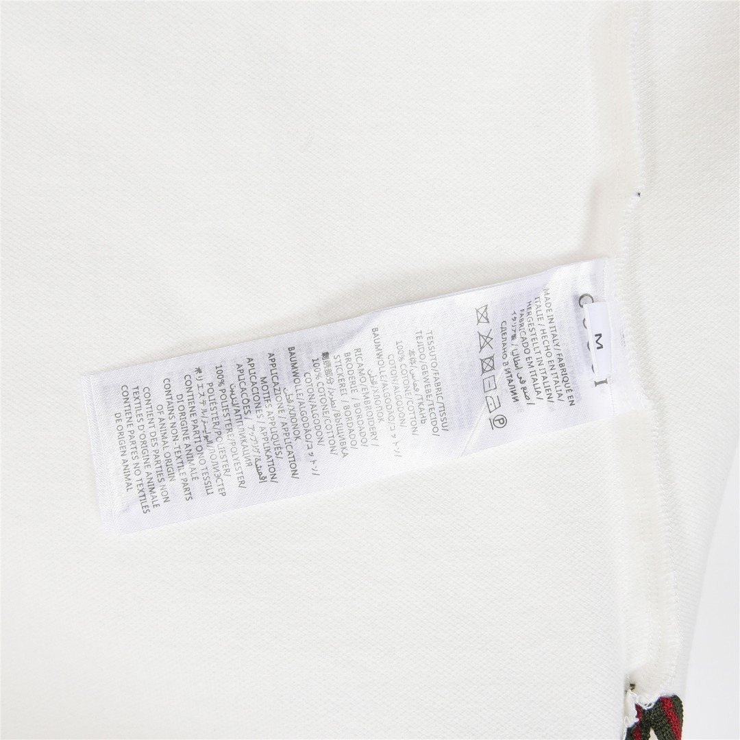 Gucci/古驰 25ss 双G字母小标压胶短袖Polo衫 白色 黑色 杏色