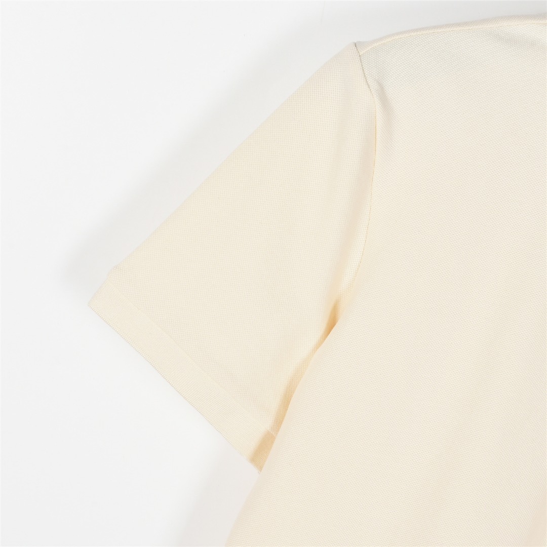 Gucci/古驰 25ss 双G字母小标压胶短袖Polo衫 双面丝光长绒棉
