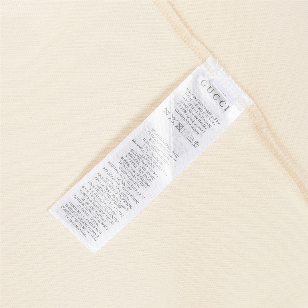 Gucci/古驰 25ss 双G字母小标压胶短袖Polo衫 双面丝光长绒棉