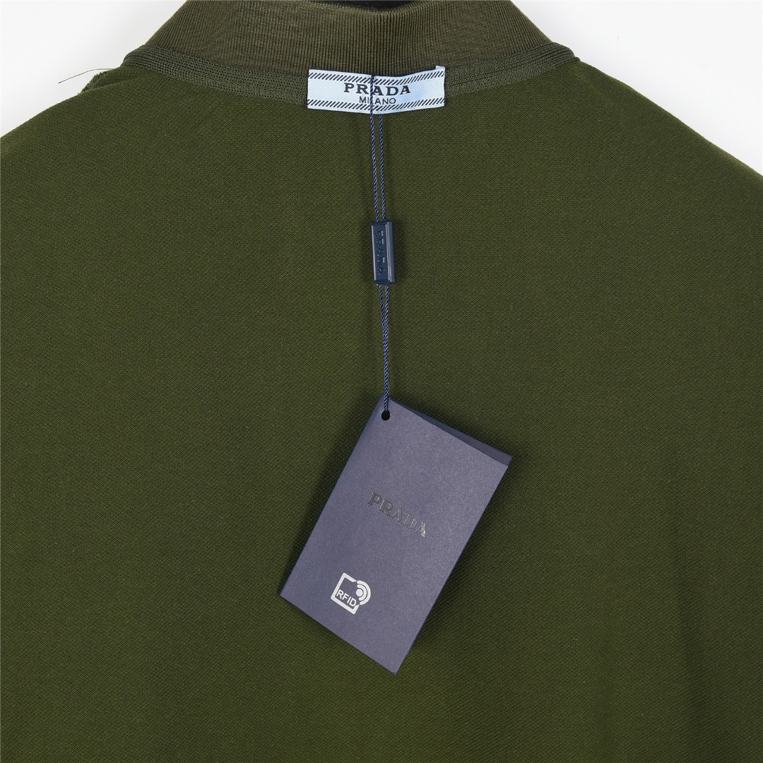 PRADA/普拉达 25ss 胸口三角标撞色刺绣短袖Polo衫