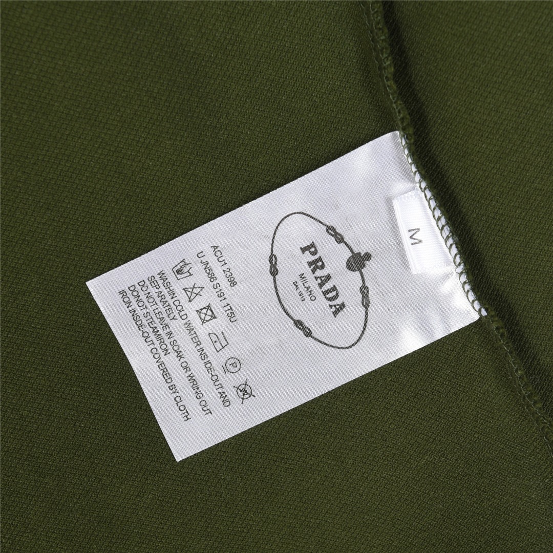PRADA/普拉达 25ss 胸口三角标撞色刺绣短袖Polo衫