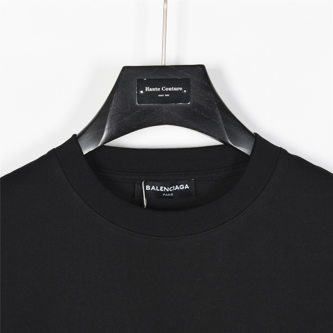 Balenciaga/巴黎世家 25ss 重影多logo发泡印花短袖T恤