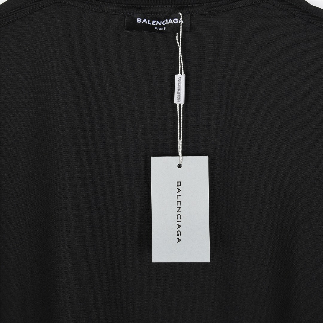 Balenciaga/巴黎世家 25ss 重影多logo发泡印花短袖T恤