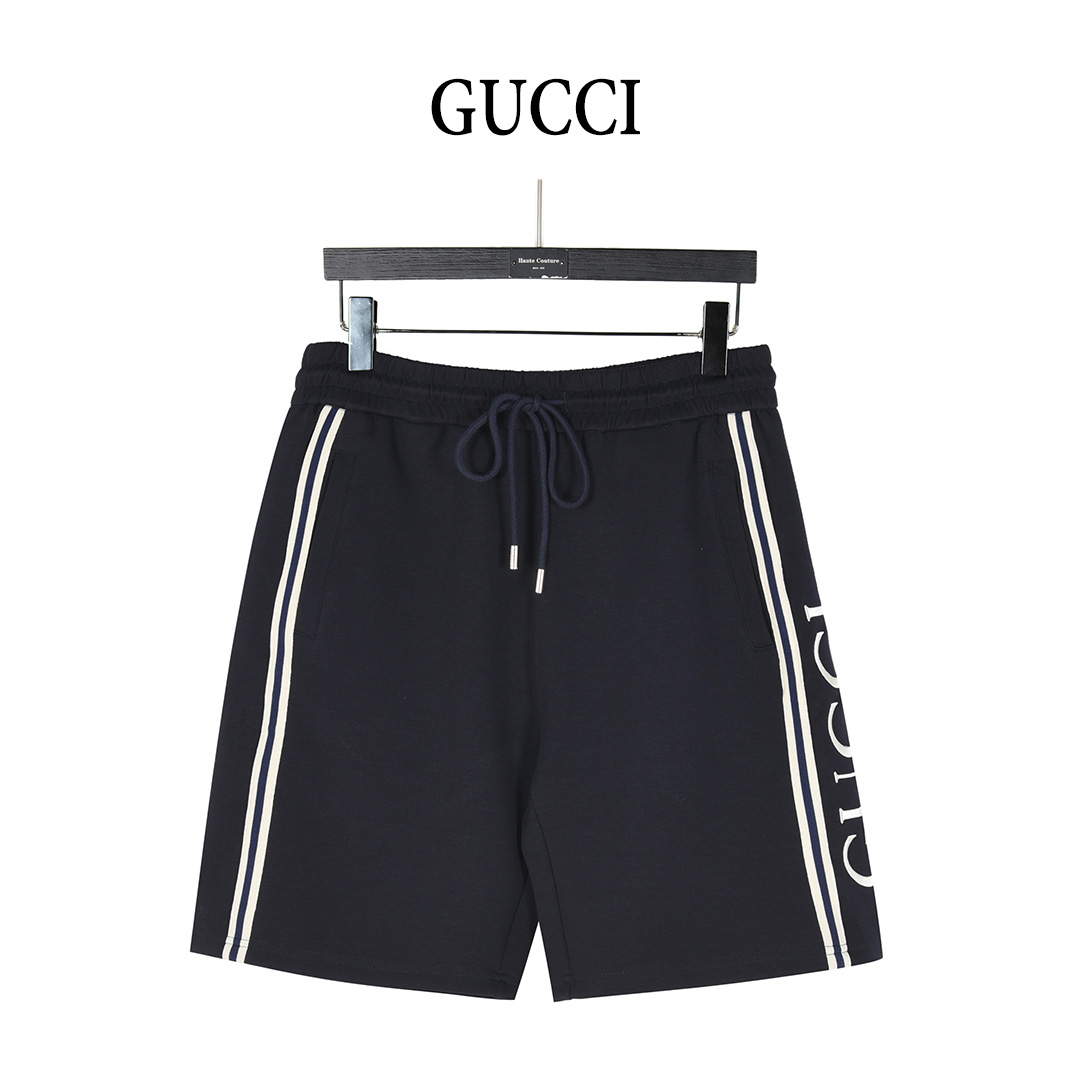 Gucci/古驰 25ss 侧边织带拼色logo刺绣短裤