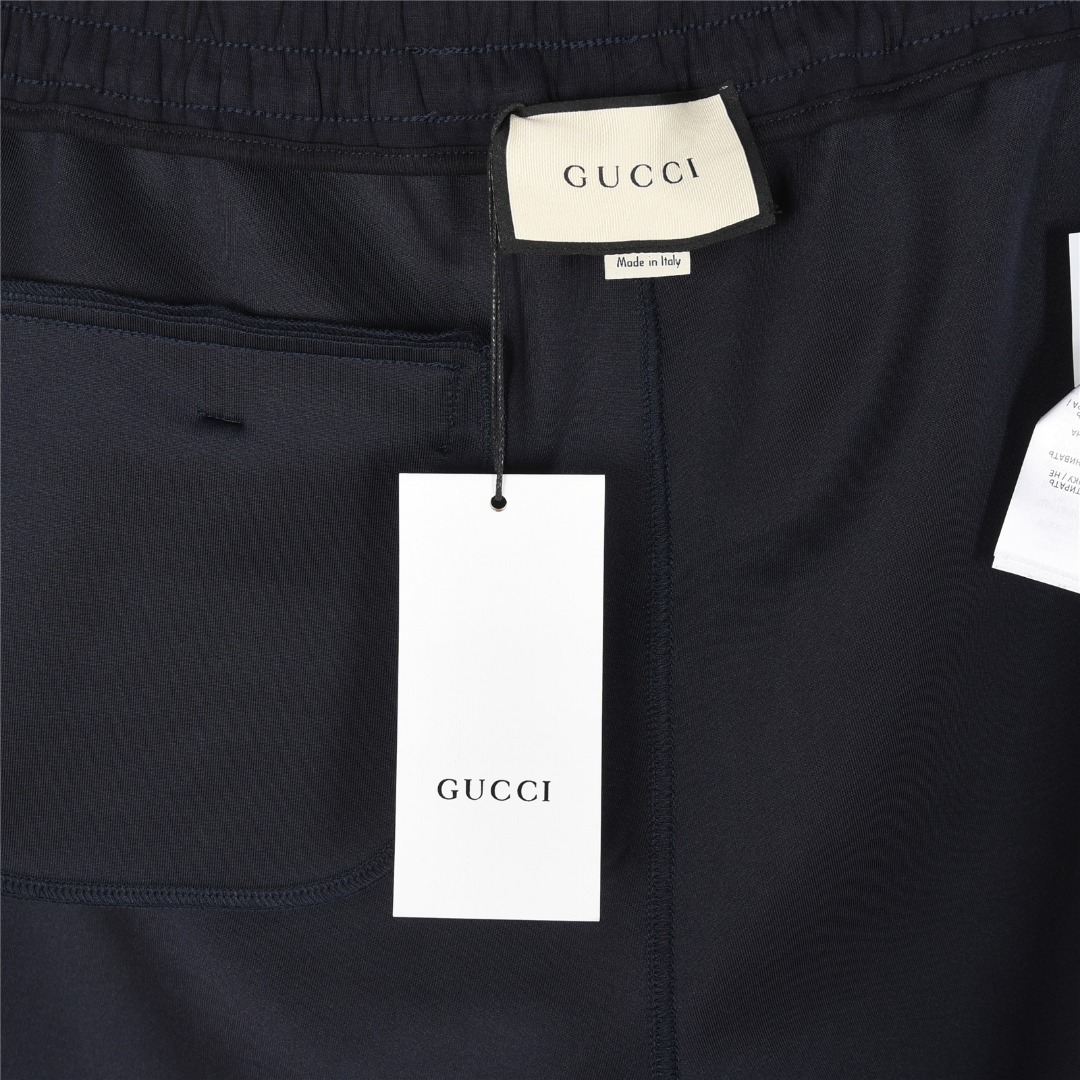 Gucci/古驰 25ss 侧边织带拼色logo刺绣短裤