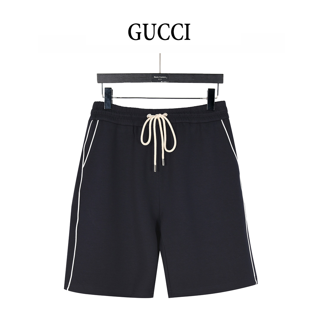 Gucci/古驰 25ss 侧边线条1921双G刺绣短裤