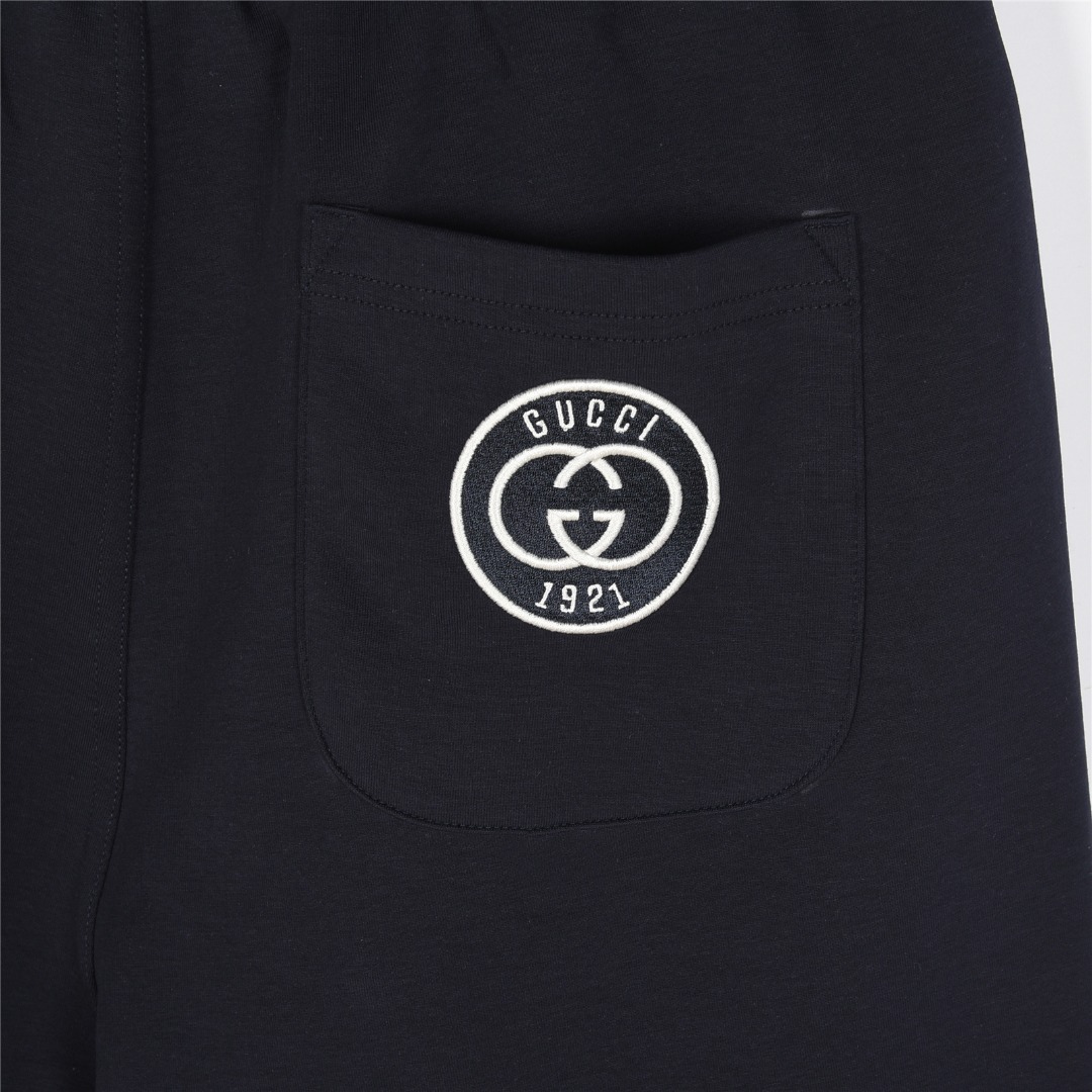 Gucci/古驰 25ss 侧边线条1921双G刺绣短裤