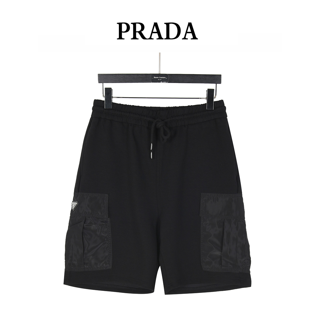 Prada/普拉达 25ss 金属三角标侧口袋工装短裤