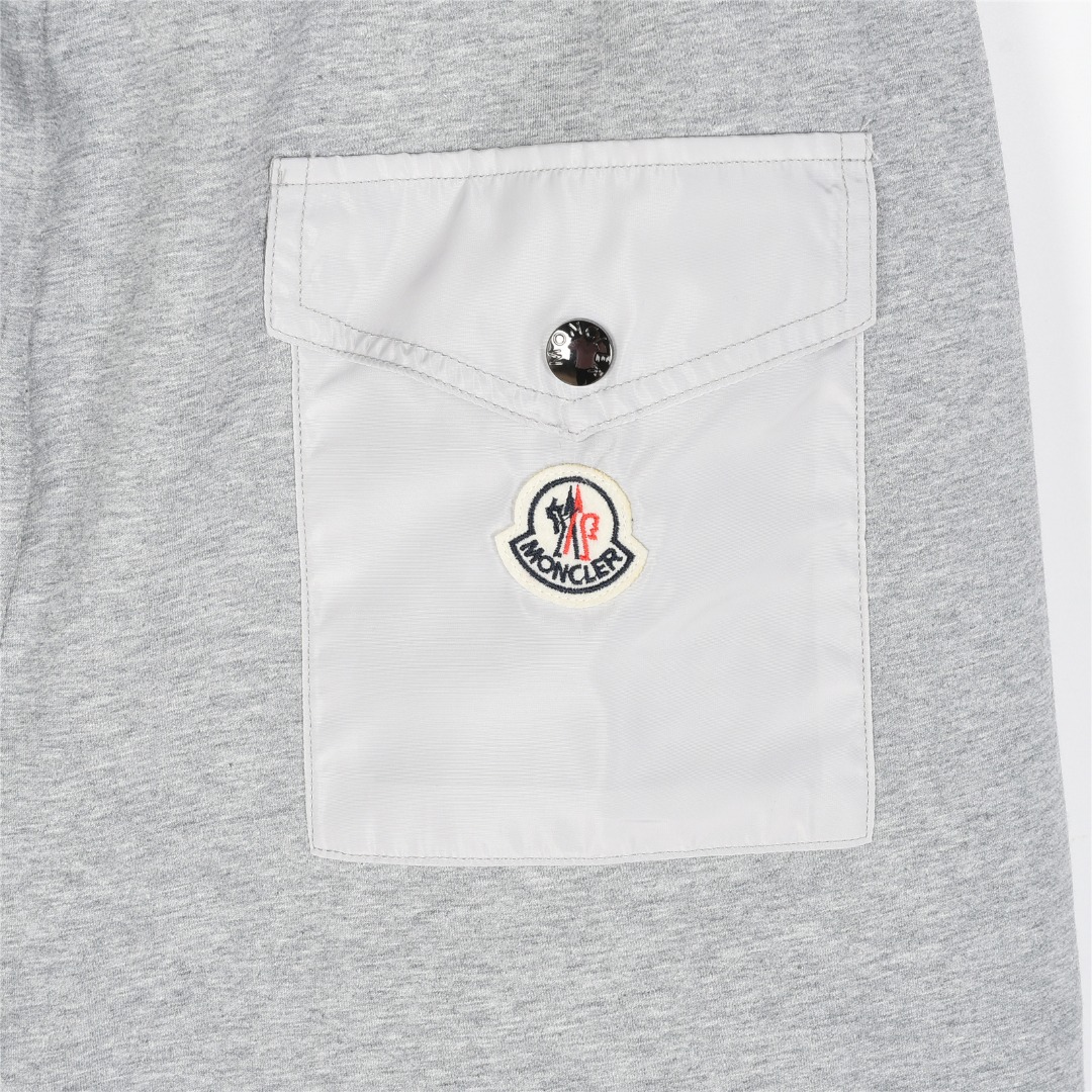 Moncler/蒙口 25ss 侧边字母logo及后口袋徽章刺绣短裤
