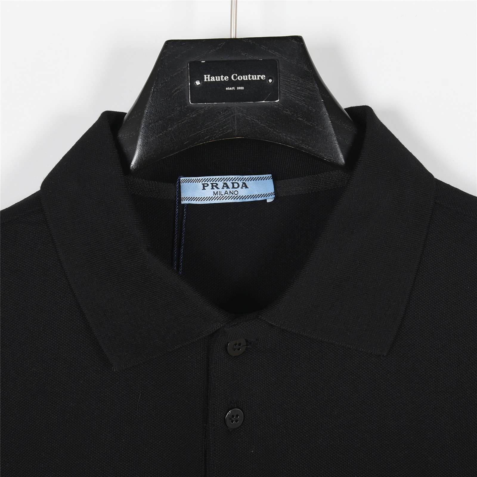 PRADA/普拉达 25ss 红色logo胶条及三角刺绣短袖Polo衫