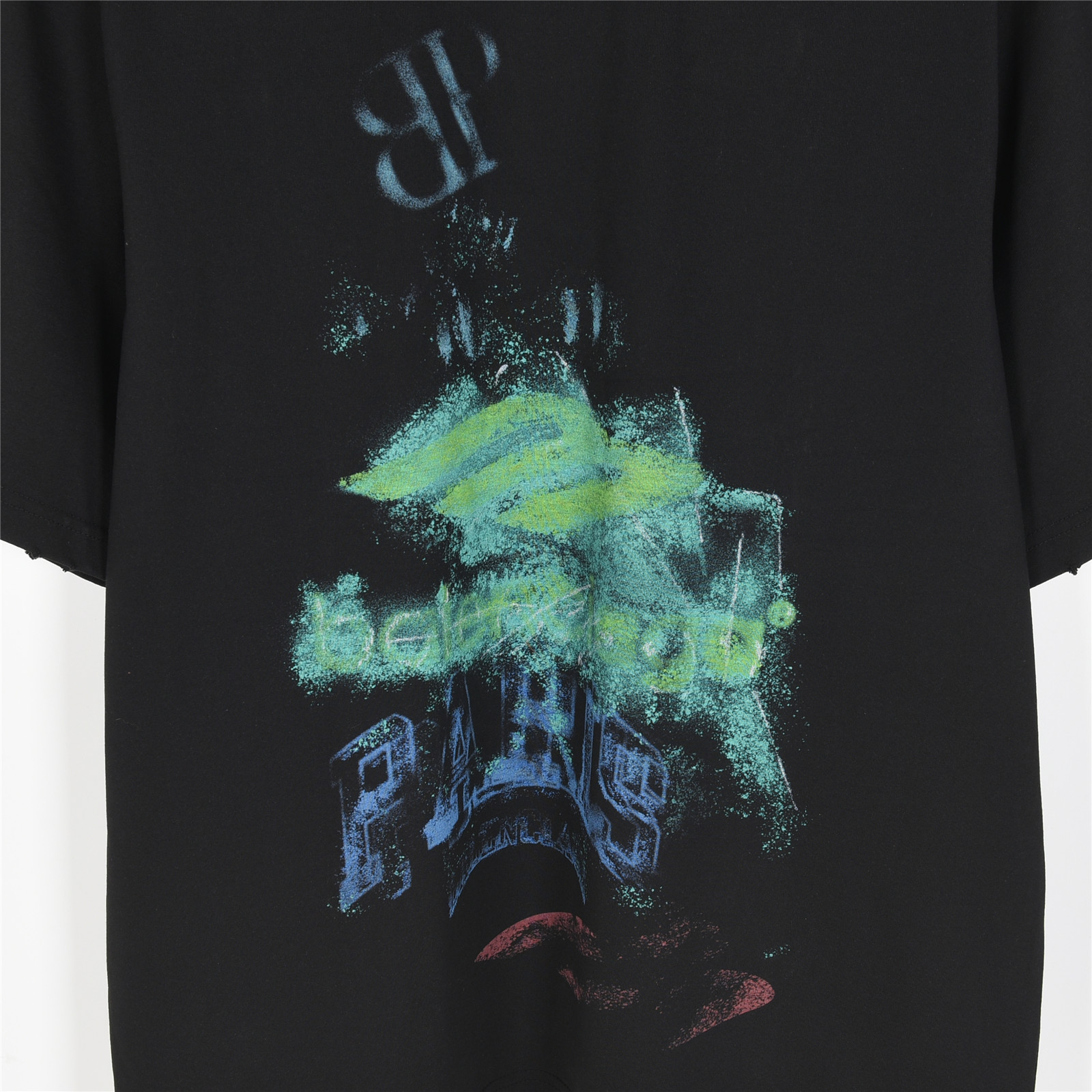 Balenciaga/巴黎世家 25ss 双B模糊涂鸦短袖T恤